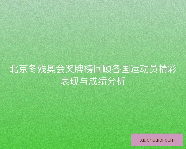 北京冬残奥会奖牌榜回顾各国运动员精彩表现与成绩分析