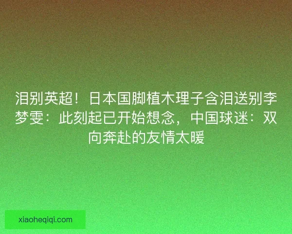 泪别英超！日本国脚植木理子含泪送别李梦雯：此刻起已开始想念，中国球迷：双向奔赴的友情太暖