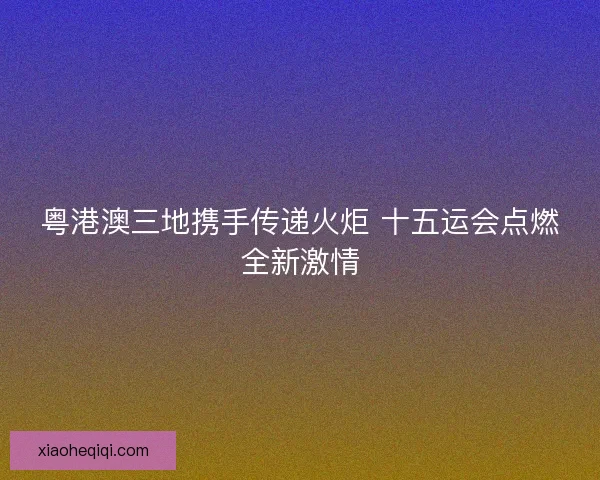 粤港澳三地携手传递火炬 十五运会点燃全新激情
